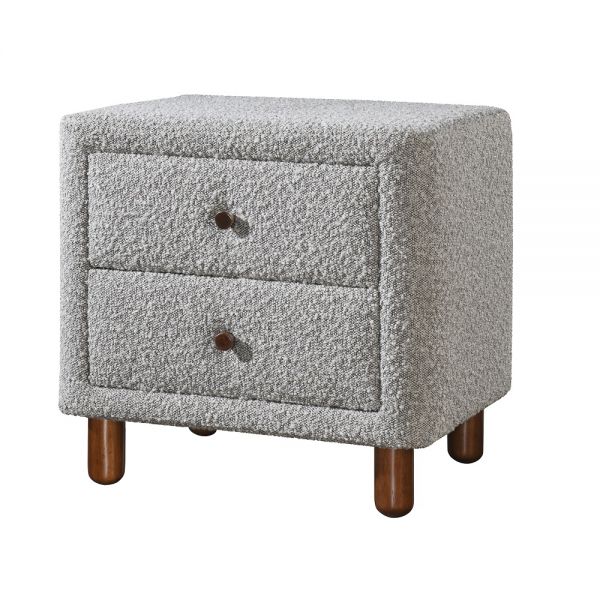 Gray Boucle Cleo Nightstand BD02473 By ACME