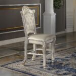 Vendome Counter Height Chair in Pearl Leather DN01516 By ACME Counter Chair Mobilia Cleopatra 13 Vendome Counter Height Chair in Pearl Leather DN01516 By ACME 13