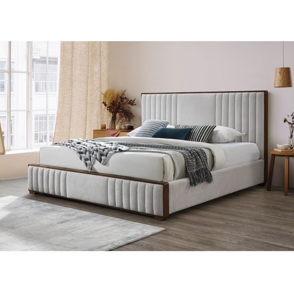 Beige Chenille Kaleea Eastern King/Queen Bed By ACME