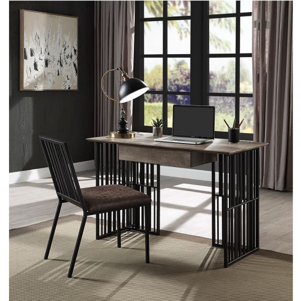 Antique Oak & Black Finish Zudora Desk OF01760 By ACME