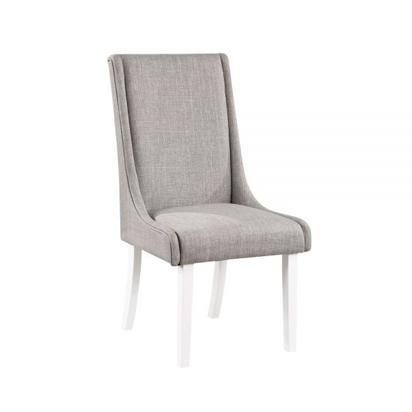 Gray Linen &Amp; White Hollyn Side Chair Dn02161 By Acme | Mobilia Cleopatra Gray Linen & White Hollyn Side Chair DN02161 By ACME