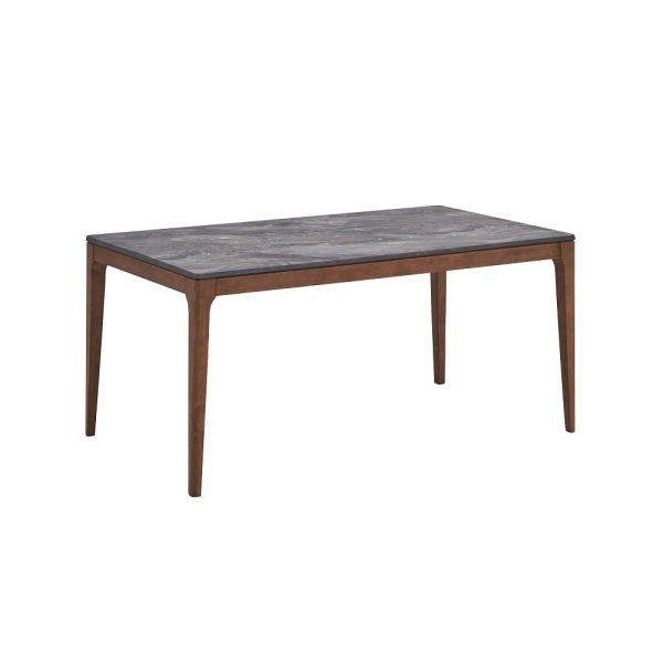 Stone &Amp; Walnut Bevis Dining Table Dn02312 By Acme | Mobilia Cleopatra Stone & Walnut Bevis Dining Table DN02312 By ACME