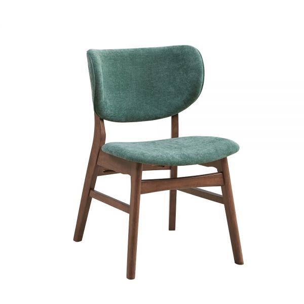 Green Fabric & Walnut Finish Bevis Side Chair DN02314 By ACME