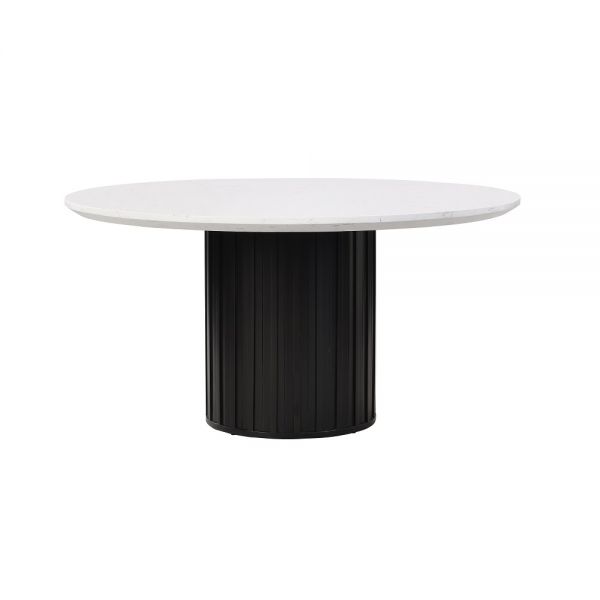 Engineering Marble Top & Black Jaramillo Dining Table DN02141 By ACME