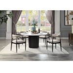 Beige Fabric & Black Jaramillo Side Chair DN02142 By ACME Dining Chair & Bench Mobilia Cleopatra 17 Beige Fabric & Black Jaramillo Side Chair DN02142 By ACME 17