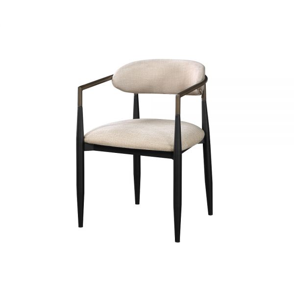 Beige Fabric & Black Jaramillo Side Chair DN02142 By ACME