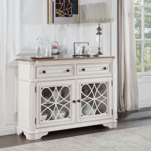 Oak & White Florian Server DN01656 By ACME