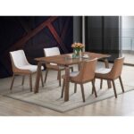 White Boucle, Brown Velvet & Walnut Ginny Side Chair DN02308 By ACME 23