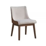 White Boucle, Brown Velvet & Walnut Ginny Side Chair DN02308 By ACME 17