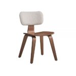 White Boucle & Walnut Casson Side Chair DN02311 By ACME Dining Chair & Bench Mobilia Cleopatra 13 White Boucle & Walnut Casson Side Chair DN02311 By ACME 13