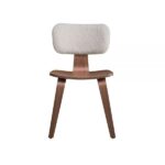 White Boucle & Walnut Casson Side Chair DN02311 By ACME Dining Chair & Bench Mobilia Cleopatra 14 White Boucle & Walnut Casson Side Chair DN02311 By ACME 14