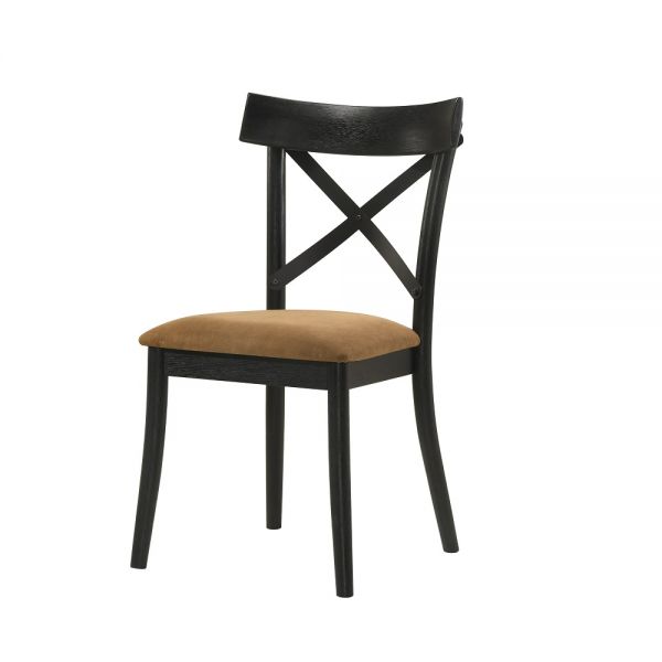 Brown Leather &Amp; Black Hillary Side Chair Dn02306 By Acme | Mobilia Cleopatra Brown Leather & Black Hillary Side Chair DN02306 By ACME