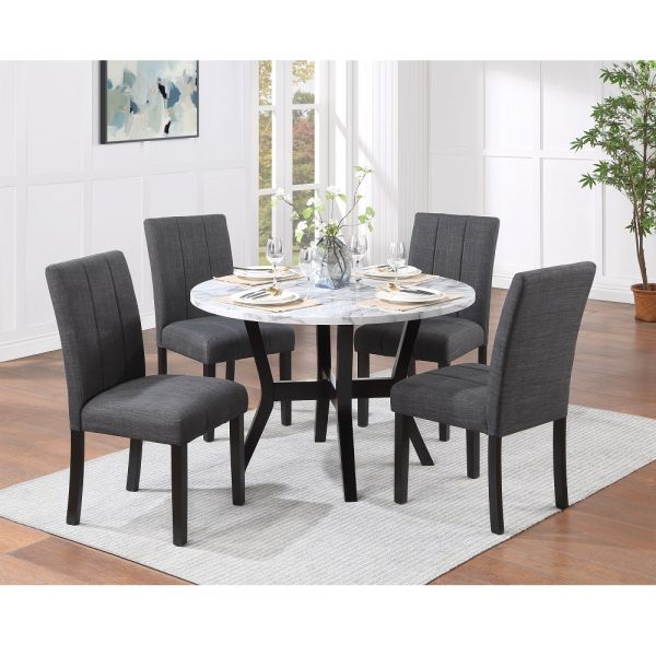 Kusa 5Pc Pack Dining Set With Engineered Stone Top Dn02014 By Acme | Mobilia Cleopatra Kusa 5PC Pack Dining Set With Engineered Stone Top DN02014 By ACME