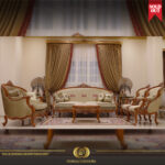 4pcs Handmade Elite Gallery Brown Sofa Set 11