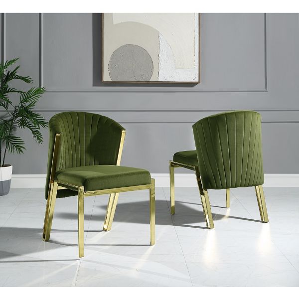 Green Velvet Fallon Side Chair DN01956 By ACME