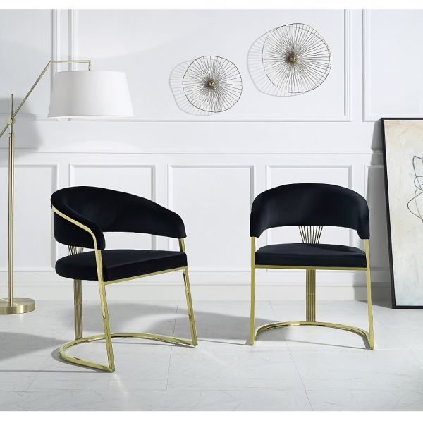 Black Velvet Fallon Side Chair DN01954 By ACME