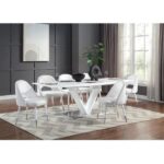 White Velvet Zemirah Side Chair DN02234 By ACME Dining Chair & Bench Mobilia Cleopatra 23 White Velvet Zemirah Side Chair DN02234 By ACME 23
