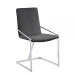 Gray Velvet & Chrome Zlatan Side Chair DN02235 By ACME Dining Chair & Bench Mobilia Cleopatra 18 Gray Velvet & Chrome Zlatan Side Chair DN02235 By ACME 18