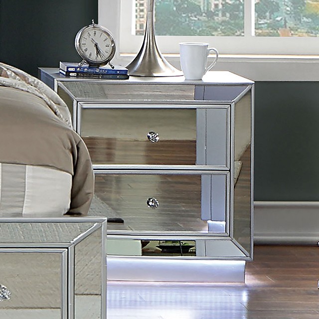 Silver Belladonna Night Stand CM7417SV-N By Furniture of America