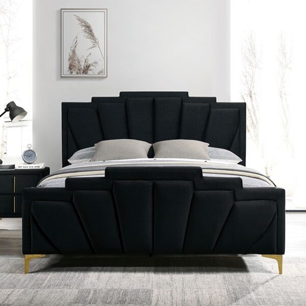 Black/Gold FLORIZEL BED CM7411BK By Furniture of America 7