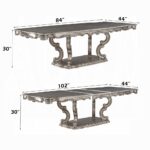 Platinum Ariadne Dining Table With Pedestal DN02281 By ACME Luxury Dining Tables Mobilia Cleopatra 22 Platinum Ariadne Dining Table With Pedestal DN02281 By ACME 22