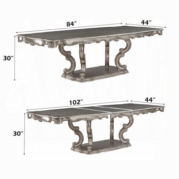 Platinum Ariadne Dining Table With Pedestal DN02281 By ACME 15