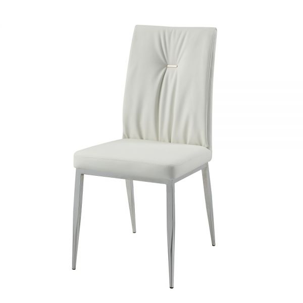 Beige Leather Kamaile Side Chair Dn02134 By Acme | Mobilia Cleopatra Beige Leather Kamaile Side Chair DN02134 By ACME