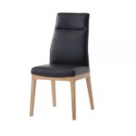 Black Leather & Walnut Raquan Side Chair DN02398 By ACME Dining Chair & Bench Mobilia Cleopatra 11 Black Leather & Walnut Raquan Side Chair DN02398 By ACME 11