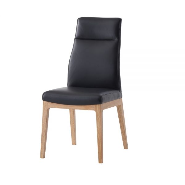 Black Leather &Amp; Walnut Raquan Side Chair Dn02398 By Acme | Mobilia Cleopatra Black Leather & Walnut Raquan Side Chair DN02398 By ACME