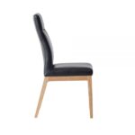Black Leather & Walnut Raquan Side Chair DN02398 By ACME Dining Chair & Bench Mobilia Cleopatra 13 Black Leather & Walnut Raquan Side Chair DN02398 By ACME 13