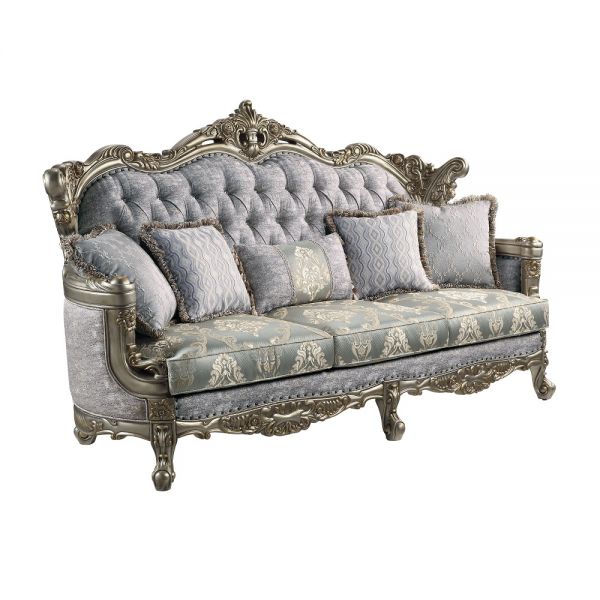Fabric & Antique Bronze Finish Nayla Sofa LV01780 By ACME