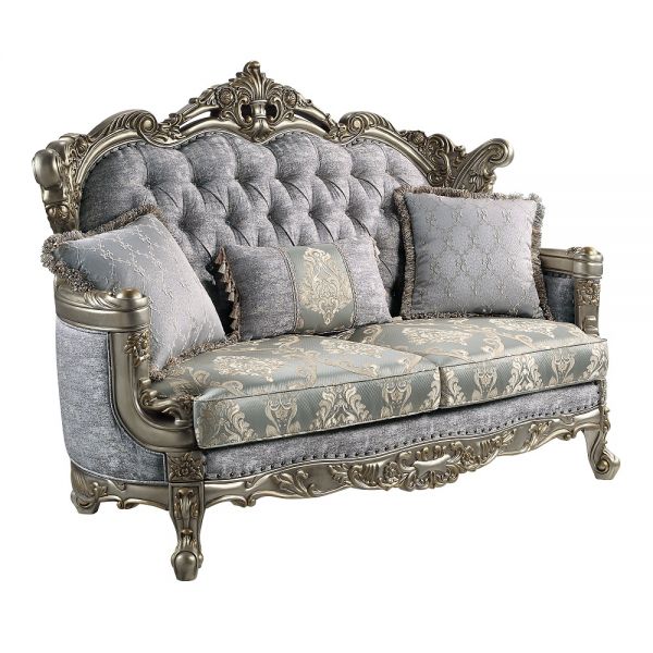 Fabric & Bronze Miliani Loveseat LV01781 By ACME