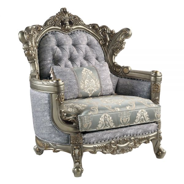 Fabric & Bronze Miliani Chair LV01782 By ACME