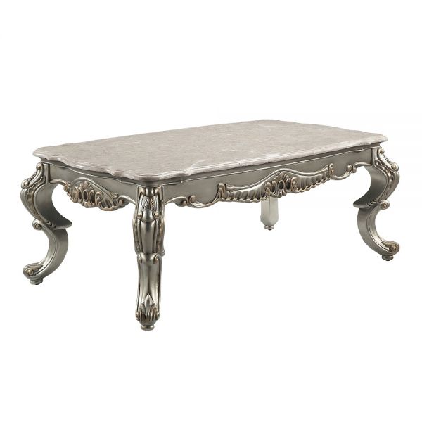 Natural Marble & Bronze Miliani Coffee Table LV01783 By ACME