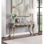 Natural Marble & Bronze Miliani Accent Table LV01785 By ACME 9