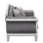 Gray Fabric & White Florian Loveseat LV02120 By ACME Luxury Loveseats Mobilia Cleopatra 19 Gray Fabric & White Florian Loveseat LV02120 By ACME 19