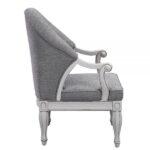 Gray Fabric & White Florian Accent Chair LV02121 By ACME Accent Chairs Mobilia Cleopatra 25 Gray Fabric & White Florian Accent Chair LV02121 By ACME 25