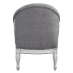Gray Fabric & White Florian Accent Chair LV02121 By ACME Accent Chairs Mobilia Cleopatra 26 Gray Fabric & White Florian Accent Chair LV02121 By ACME 26