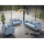 Light Blue Leather Mesut Chair LV02389 By ACME Living Chairs Mobilia Cleopatra 17 Light Blue Leather Mesut Chair LV02389 By ACME 17