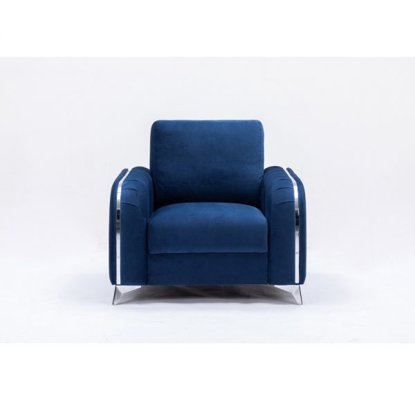 Blue Velvet Wenona Chair Lv01776 By Acme | Mobilia Cleopatra Blue Velvet Wenona Chair LV01776 By ACME