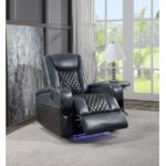 Blue & Black Leather Alair Recliner LV02459 By ACME 21