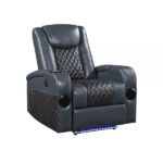 Blue & Black Leather Alair Recliner LV02459 By ACME 22