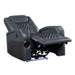 Blue & Black Leather Alair Recliner LV02459 By ACME 26