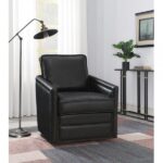 Black Leather Rocha Accent Chair AC01885 By ACME Accent Chairs Mobilia Cleopatra 13 Black Leather Rocha Accent Chair AC01885 By ACME 13