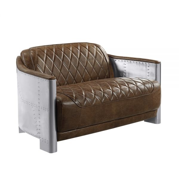 Espresso Top Grain Leather Sedna Loveseat LV01984 By ACME