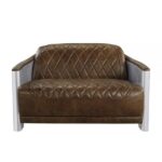 Espresso Top Grain Leather Sedna Loveseat LV01984 By ACME 14