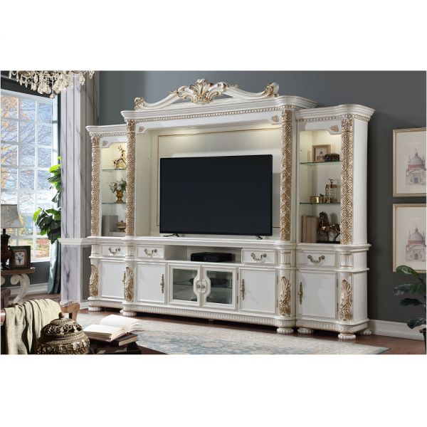 Vendome II Entertainment Center in Antique Pearl Finish LV01520 By ACME
