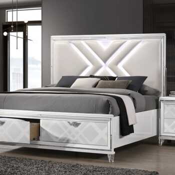 White EMMELINE BED FOA7147WH By Furniture of America