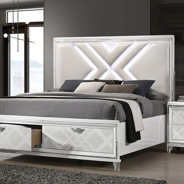 White EMMELINE BED FOA7147WH By Furniture of America 14