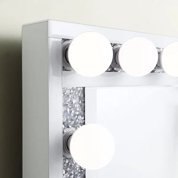 DR1002WH White Mirrored Vanity With Stool By Artisan Furniture - Image 4